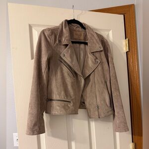 BLANKNYC tan suede moto jacket size medium